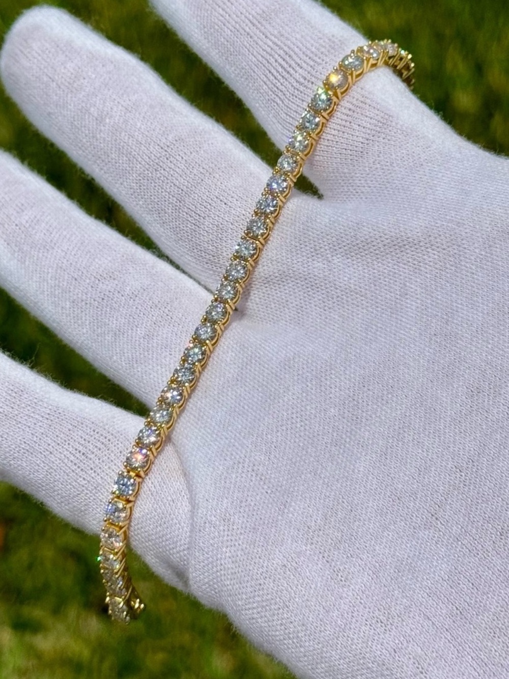 18K Gold Plated, 11.7CTW Moissanite Tennis Bracelet